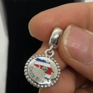 ✨🔥Pandora Costa Rica Flag Map Dangle Charm S925 Silver with box